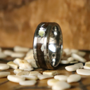 Pearl and Walnut Burl Ring