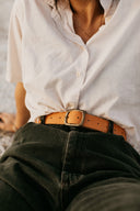 Tan Vintage Western Belt- 1.25"