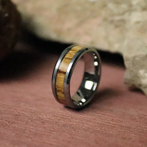 Zebra Wood Inlay Ring