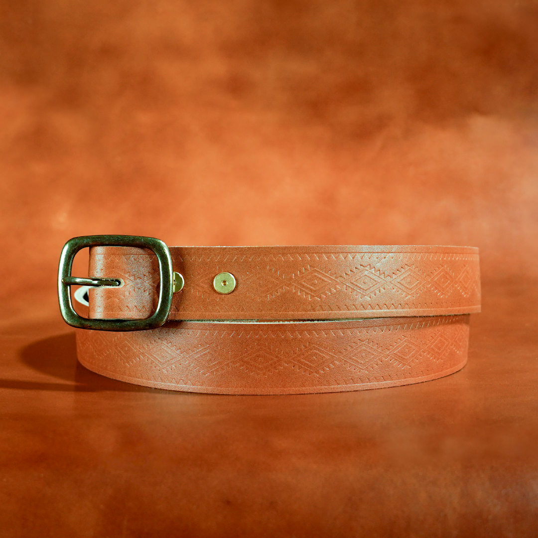 Vintage Western Belt by India Earl Scratch Dent Rose Anvil