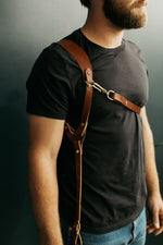 Light Brown Leather Lone Camera Harness
