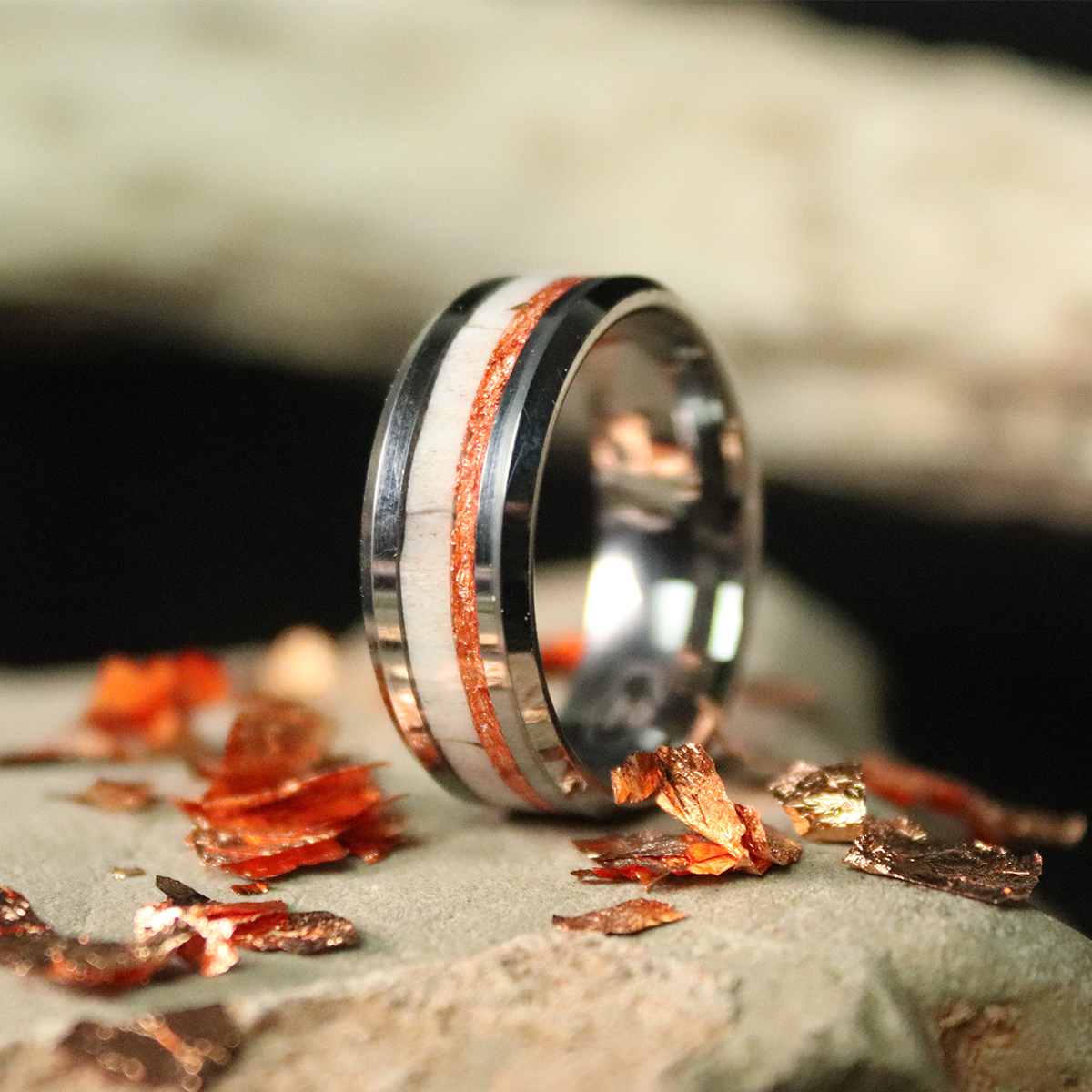 Rose gold sales antler ring