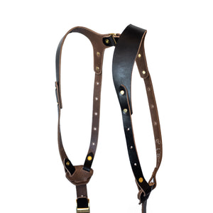Black Leather Dual Camera Harness + Pro Package