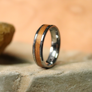 Hickory Wood Inlay Ring