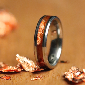 Rose Gold and Redwood Ring