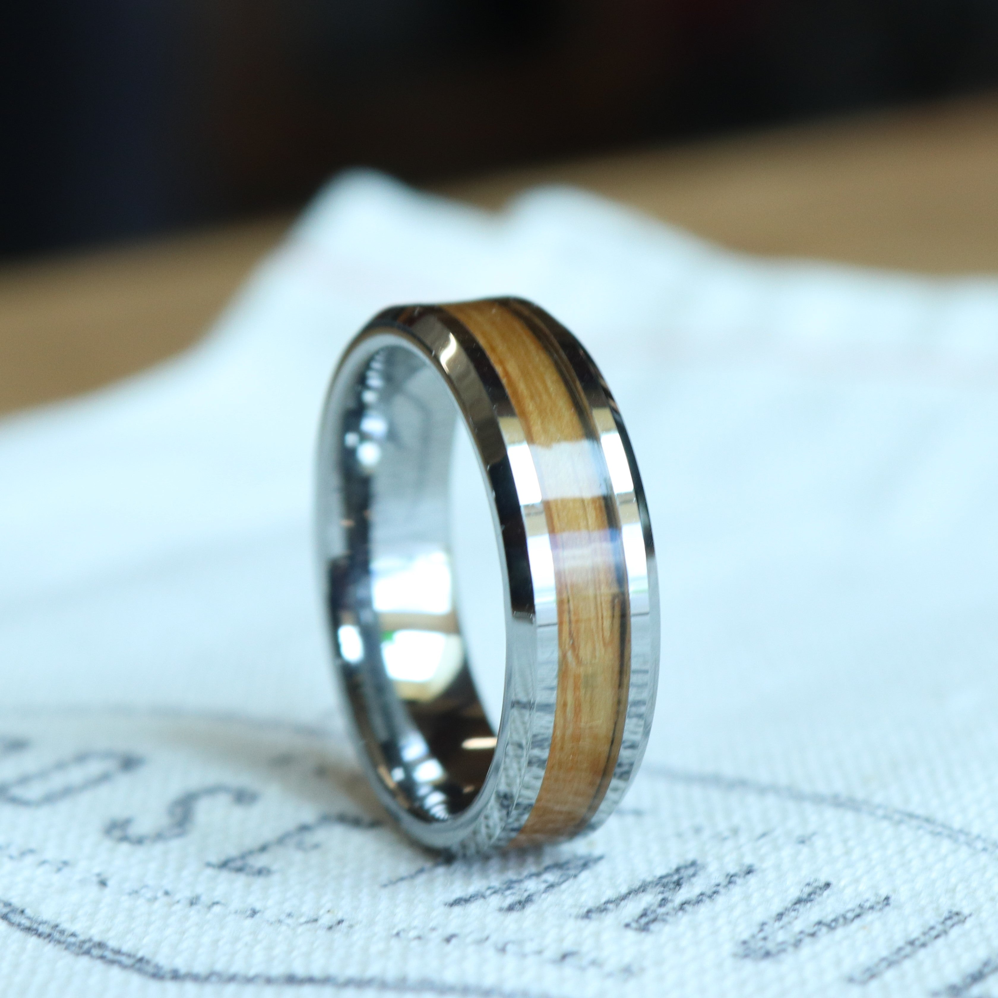 Oak Wood Inlay Ring